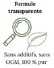 Transparence de la formule.