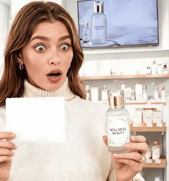 Peronne étonnée qui vers la découverte des prix des produits de lux à prix élevé à cause des taxes marketing.